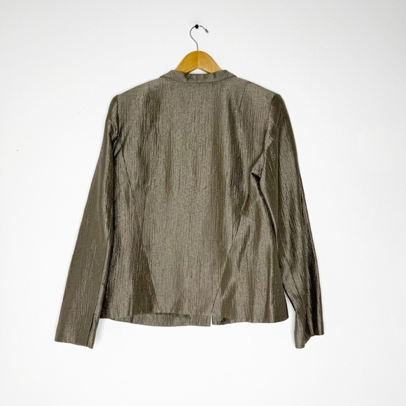 Eileen Fisher Crinkle Shimmer High Collar Jacket – Size Small - Picture 2 of 7